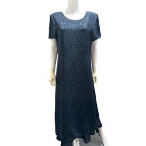 Sag Harbor Women’s 16 Short Sleeve Long Animal Print Maxi Dress